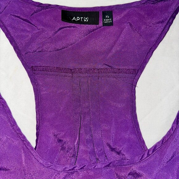 APT.9 Purple Racerback Sleeveless Blouse Tank Top Pleated Back Women’s XL-A349 - Picture 5 of 5